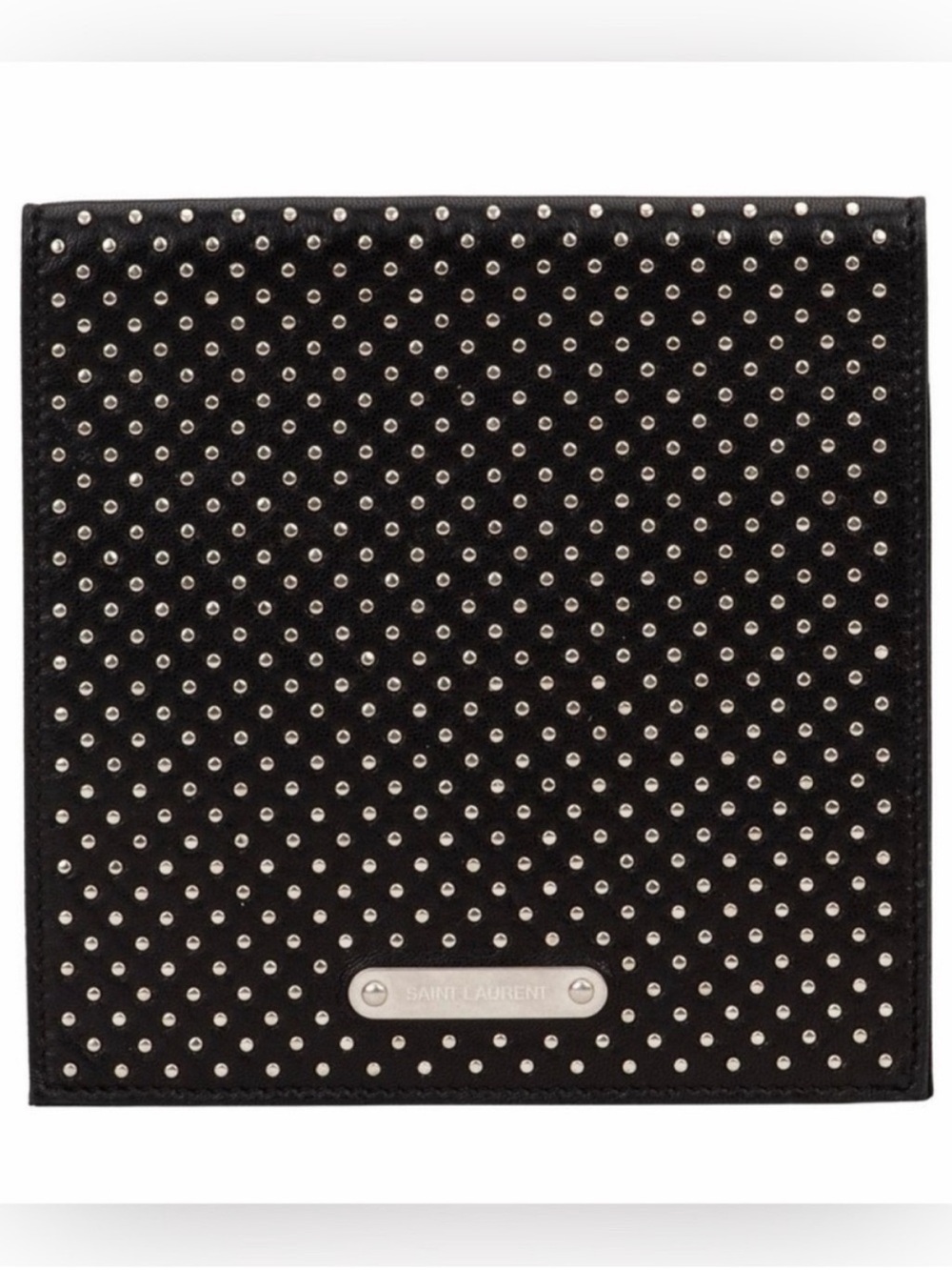Saint Laurent women’s stud wallet passport holder
